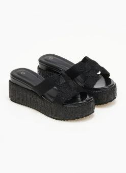 The Fashion Project Πλατφόρμες με σχέδιο από σχοινί - Μαύρο 9 The Fashion Project Πλατφόρμες με σχέδιο από σχοινί - Μαύρο -The Fashion Project κατάστημα platformes me sxedio apo sxoini 110628 hbfa