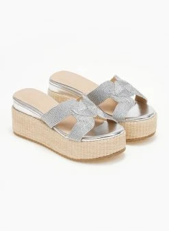 The Fashion Project Πλατφόρμες με σχέδιο από σχοινί - Ασημί