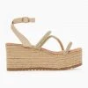 The Fashion Project Πλατφόρμες με σχοίνινη σόλα και στρας - Μπεζ