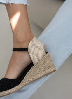 Xti Footwear Εσπαντρίγιες Platform με στρας Xti 141324 - Μαύρο -The Fashion Project κατάστημα platformes me sxoinini sola kai strassxti 141324 110195 411w