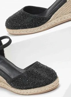 Xti Footwear Εσπαντρίγιες Platform με στρας Xti 141324 - Μαύρο -The Fashion Project κατάστημα platformes me sxoinini sola kai strassxti 141324 110195 zrfx