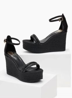 Πλατφόρμες με Strass Tfp - Μαύρο 12 Πλατφόρμες με Strass Tfp - Μαύρο -The Fashion Project κατάστημα platformes pedila tfp me dipli seira strass 101310 8vpj