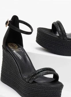 Πλατφόρμες με Strass Tfp - Μαύρο 10 Πλατφόρμες με Strass Tfp - Μαύρο -The Fashion Project κατάστημα platformes pedila tfp me dipli seira strass 101310 k3lv