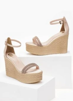 Πλατφόρμες με Strass Tfp - Nude 14 Πλατφόρμες με Strass Tfp - Nude -The Fashion Project κατάστημα platformes pedila tfp me dipli seira strass 101311 m55h