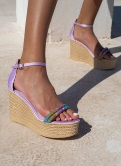 Πλατφόρμες με Strass Tfp - Λιλά -The Fashion Project κατάστημα platformes pedila tfp me dipli seira strass 101312 dkfk