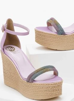 Πλατφόρμες με Strass Tfp - Λιλά -The Fashion Project κατάστημα platformes pedila tfp me dipli seira strass 101312 v2xt