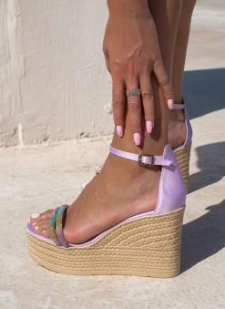 Πλατφόρμες με Strass Tfp - Λιλά -The Fashion Project κατάστημα platformes pedila tfp me dipli seira strass 101312 yu1f