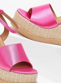 The Fashion Project Πλατφόρμες σατέν με ψάθινη σόλα - Φούξια 11 The Fashion Project Πλατφόρμες σατέν με ψάθινη σόλα - Φούξια -The Fashion Project κατάστημα platformes saten me psatha sti sola 103622 ip6l