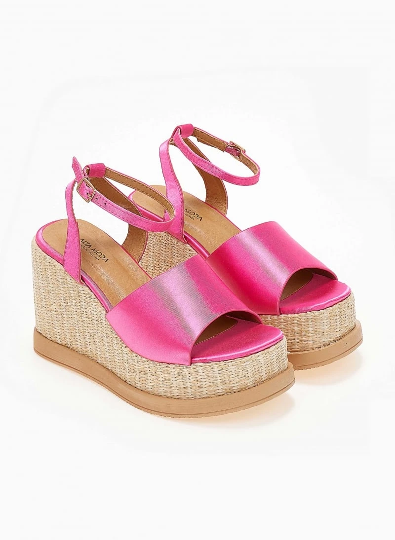 The Fashion Project Πλατφόρμες σατέν με ψάθινη σόλα - Φούξια 8 The Fashion Project Πλατφόρμες σατέν με ψάθινη σόλα - Φούξια - Image 6