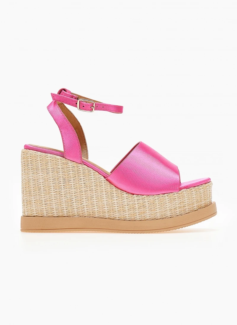 The Fashion Project Πλατφόρμες σατέν με ψάθινη σόλα - Φούξια 4 The Fashion Project Πλατφόρμες σατέν με ψάθινη σόλα - Φούξια - Image 2
