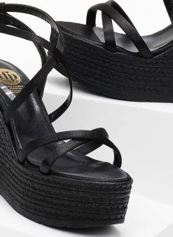 Πλατφόρμες σατέν χαστί Tfp - Μαύρο 7 Πλατφόρμες σατέν χαστί Tfp - Μαύρο -The Fashion Project κατάστημα platformes saten tfp me desimo xiasti 101308 cst8