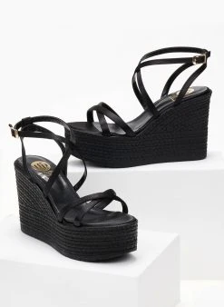 Πλατφόρμες σατέν χαστί Tfp - Μαύρο 9 Πλατφόρμες σατέν χαστί Tfp - Μαύρο -The Fashion Project κατάστημα platformes saten tfp me desimo xiasti 101308 yvaz