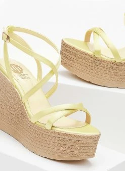 Πλατφόρμες σατέν χαστί Tfp - Κίτρινο -The Fashion Project κατάστημα platformes saten tfp me desimo xiasti 101316 pxs8