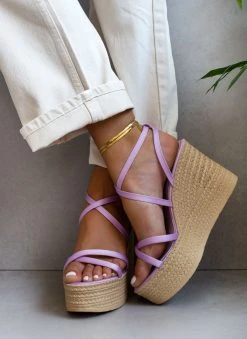 Πλατφόρμες σατέν χαστί Tfp - Λιλά -The Fashion Project κατάστημα platformes saten tfp me desimo xiasti 101317 px34