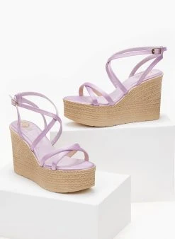 Πλατφόρμες σατέν χαστί Tfp - Λιλά -The Fashion Project κατάστημα platformes saten tfp me desimo xiasti 101317 u94v