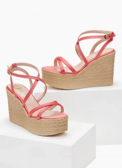 Πλατφόρμες σατέν χαστί Tfp - Κοραλί -The Fashion Project κατάστημα platformes saten tfp me desimo xiasti 101318 kfk5