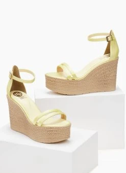 Πλατφόρμες σατέν με μπαρέτα Tfp - Κίτρινο 8 Πλατφόρμες σατέν με μπαρέτα Tfp - Κίτρινο -The Fashion Project κατάστημα platformes saten tfp me mpareta 101304 kaau