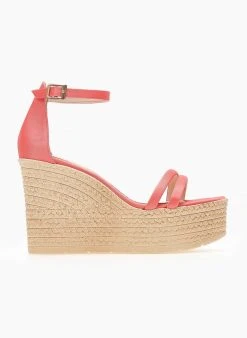 Πλατφόρμες σατέν με μπαρέτα Tfp - Κοραλί