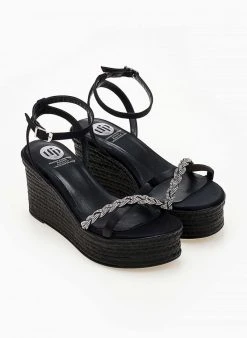 Πλατφόρμες με Strass κοτσιδάκι Tfp - Μαύρο -The Fashion Project κατάστημα platformes saten tfp me strass kotsidaki 104306 3d35