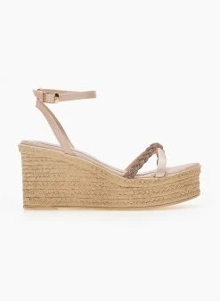 Πλατφόρμες με Strass κοτσιδάκι Tfp - Nude