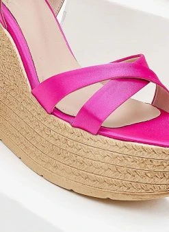 The Fashion Project Πλατφόρμες σατέν Crossover Tfp - Φούξια -The Fashion Project κατάστημα platformes saten tfp me xiasti lourakia 102091 d42i