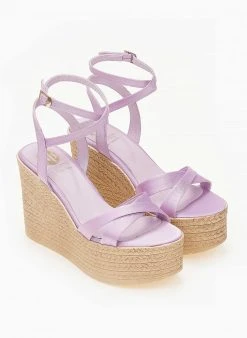 The Fashion Project Πλατφόρμες σατέν Crossover Tfp - Λιλά -The Fashion Project κατάστημα platformes saten tfp me xiasti lourakia 102092 tjkv