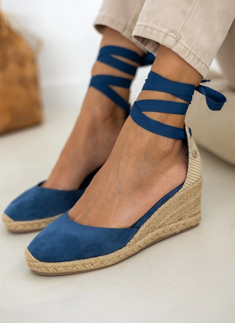 Xti Footwear Εσπαντρίγιες Platform Suede Lace Up Xti 141094 - Μπλε 3 Xti Footwear Εσπαντρίγιες Platform Suede Lace Up Xti 141094 - Μπλε