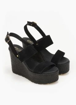 Πλατφόρμες Suede με φάσες Estil - Μαύρο -The Fashion Project κατάστημα platformes suede me fases estil 110797 7moj