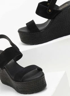Πλατφόρμες Suede με φάσες Estil - Μαύρο -The Fashion Project κατάστημα platformes suede me fases estil 110797 dim1