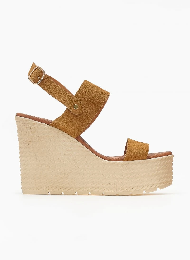 Πλατφόρμες Suede με φάσες Estil - Κάμελ 3 Πλατφόρμες Suede με φάσες Estil - Κάμελ