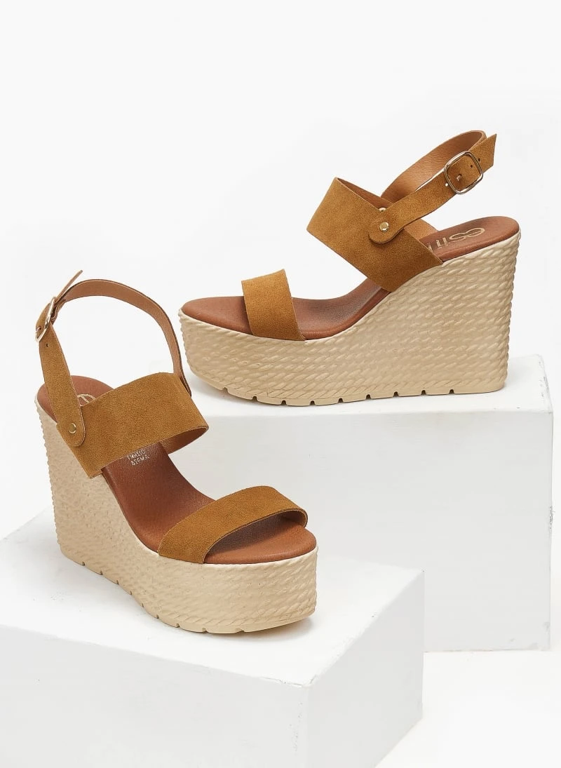 Πλατφόρμες Suede με φάσες Estil - Κάμελ 4 Πλατφόρμες Suede με φάσες Estil - Κάμελ - Image 2
