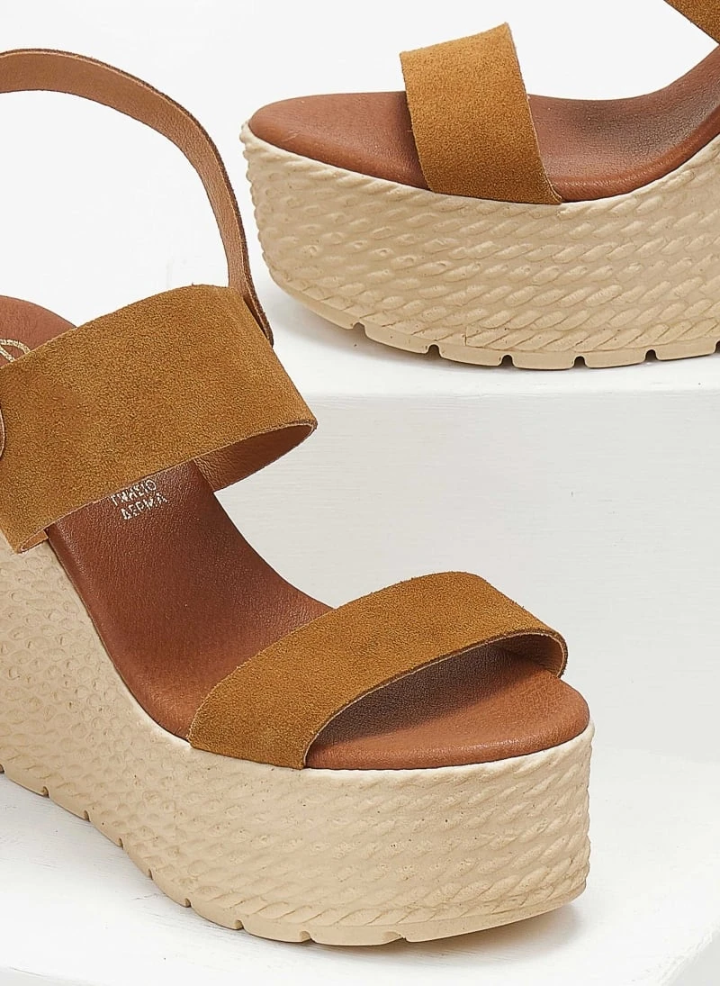 Πλατφόρμες Suede με φάσες Estil - Κάμελ 5 Πλατφόρμες Suede με φάσες Estil - Κάμελ - Image 3