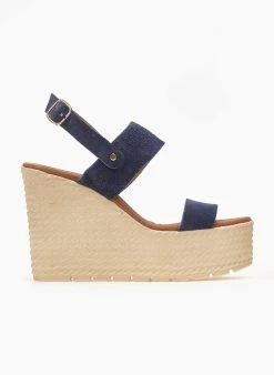 Πλατφόρμες Suede με φάσες Estil - Μπλε