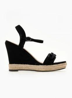 The Fashion Project Πλατφόρμες Suede με αλυσίδα - Μαύρο