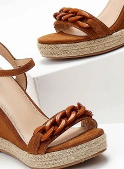 The Fashion Project Πλατφόρμες Suede με αλυσίδα - Ταμπά -The Fashion Project κατάστημα platformes suede me kokalini alusida 104719 bw4k