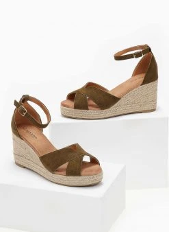 The Fashion Project Πλατφόρμες Suede με μπαρέτα - Χακί -The Fashion Project κατάστημα platformes suede me mpareta 103590 6bhf