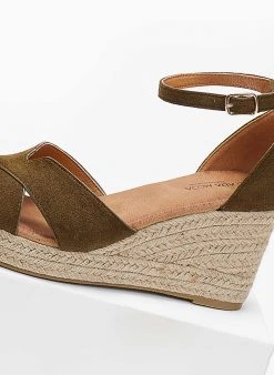 The Fashion Project Πλατφόρμες Suede με μπαρέτα - Χακί -The Fashion Project κατάστημα platformes suede me mpareta 103590 s8ui