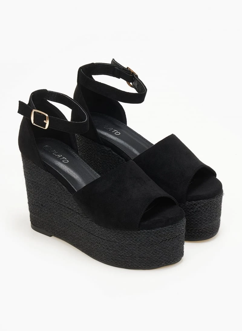 The Fashion Project Πλατφόρμες Suede με μπαρέτα - Μαύρο 6 The Fashion Project Πλατφόρμες Suede με μπαρέτα - Μαύρο - Image 4