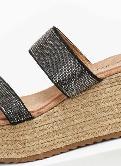 The Fashion Project Πλατφόρμες Suede με στρας - Μαύρο -The Fashion Project κατάστημα platformes suede me strass 110645 1l8b