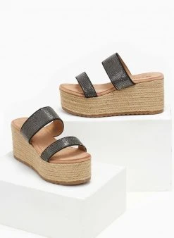 The Fashion Project Πλατφόρμες Suede με στρας - Μαύρο -The Fashion Project κατάστημα platformes suede me strass 110645 j1wd