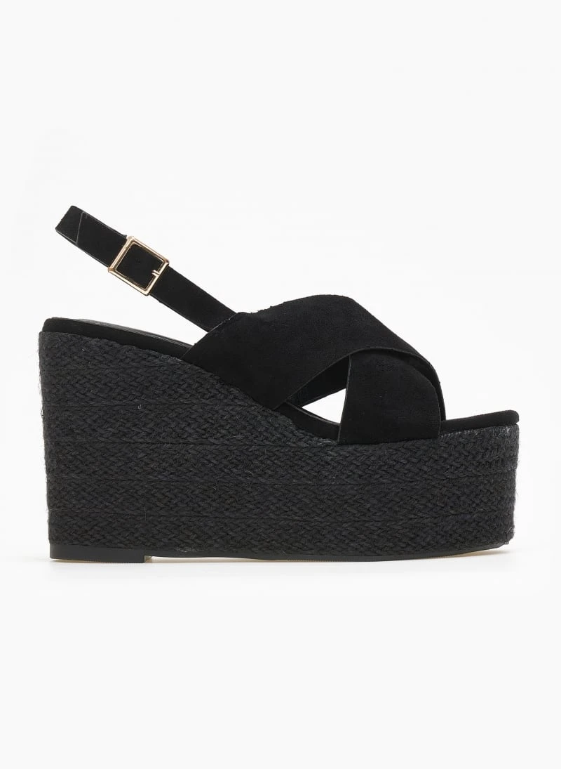 The Fashion Project Πλατφόρμες Suede με σχοινί στη σόλα - Μαύρο 3 The Fashion Project Πλατφόρμες Suede με σχοινί στη σόλα - Μαύρο