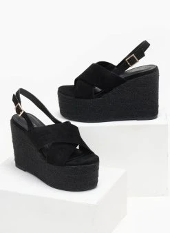 The Fashion Project Πλατφόρμες Suede με σχοινί στη σόλα - Μαύρο 7 The Fashion Project Πλατφόρμες Suede με σχοινί στη σόλα - Μαύρο -The Fashion Project κατάστημα platformes suede me sxoini sti sola 110547 pw4n