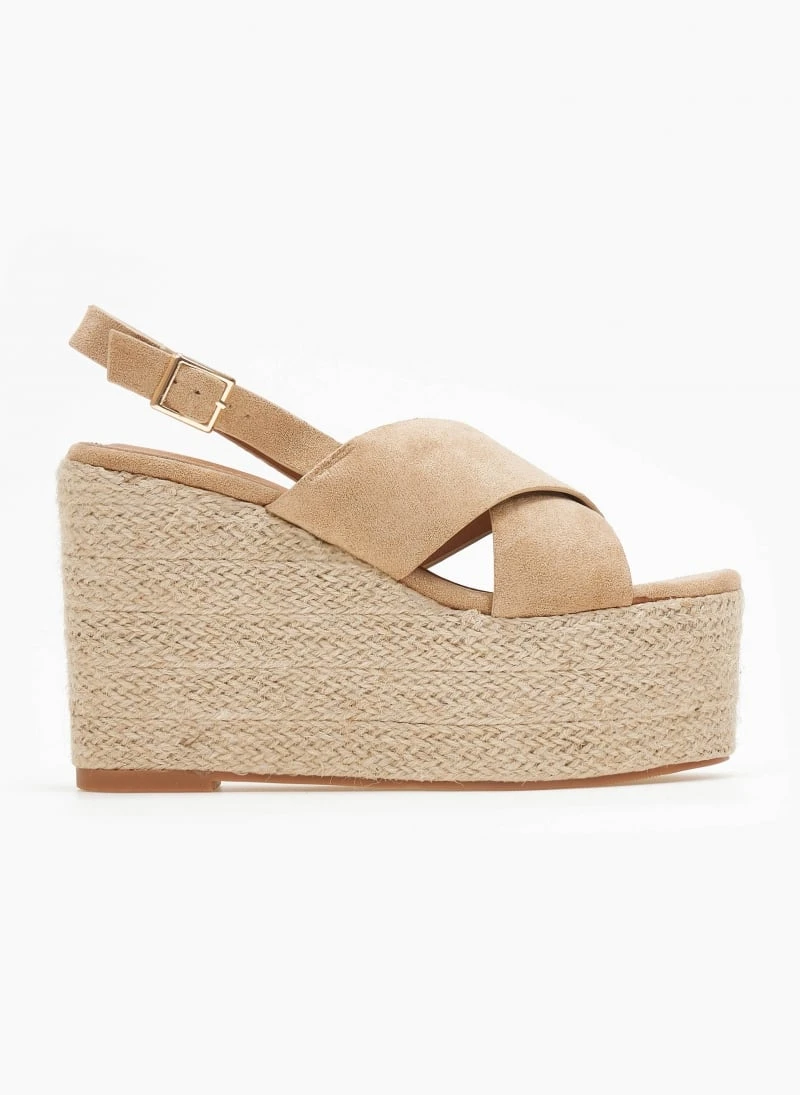 The Fashion Project Πλατφόρμες Suede με σχοινί στη σόλα - Μπεζ 3 The Fashion Project Πλατφόρμες Suede με σχοινί στη σόλα - Μπεζ