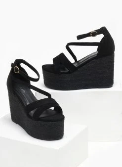 The Fashion Project Πλατφόρμες Suede με σχοίνινη σόλα - Μαύρο 8 The Fashion Project Πλατφόρμες Suede με σχοίνινη σόλα - Μαύρο -The Fashion Project κατάστημα platformes suede me sxoinini sola 110545 k586