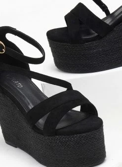The Fashion Project Πλατφόρμες Suede με σχοίνινη σόλα - Μαύρο 9 The Fashion Project Πλατφόρμες Suede με σχοίνινη σόλα - Μαύρο -The Fashion Project κατάστημα platformes suede me sxoinini sola 110545 vx5f
