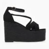 The Fashion Project Πλατφόρμες Suede με σχοίνινη σόλα - Μαύρο -The Fashion Project κατάστημα platformes suede me sxoinini sola 110545 ywb6