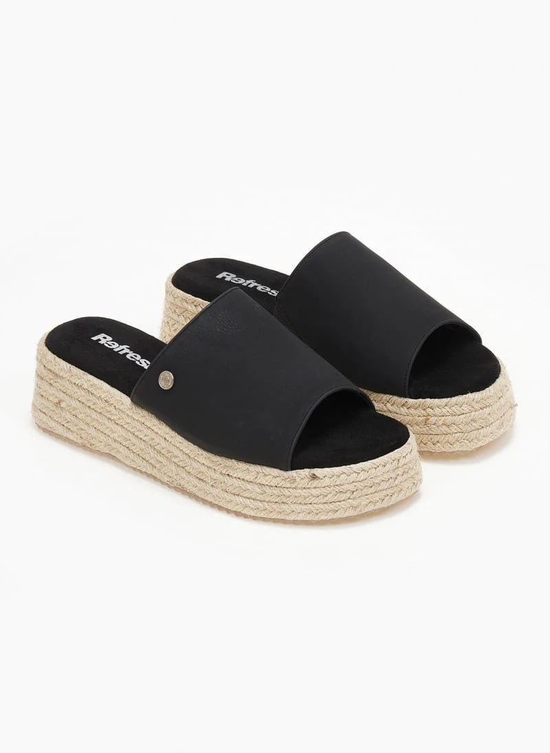 Πλατφόρμες Suede με σχοίνινη σόλα Refresh 170776 - Μαύρο 6 Πλατφόρμες Suede με σχοίνινη σόλα Refresh 170776 - Μαύρο - Image 4