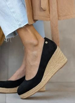 Xti Footwear Πλατφόρμες Suede με σχοίνινη σόλα Xti 141389 - Μαύρο