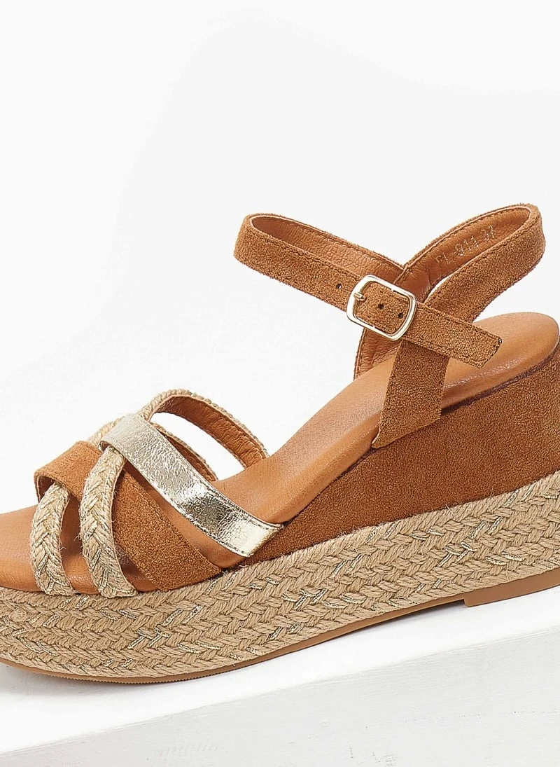 The Fashion Project Πλατφόρμες Suede με χιαστί λουράκια - Κάμελ 6 The Fashion Project Πλατφόρμες Suede με χιαστί λουράκια - Κάμελ - Image 4