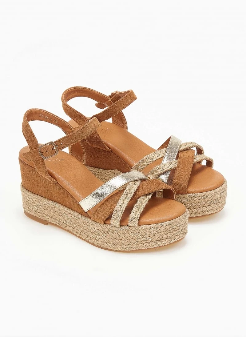 The Fashion Project Πλατφόρμες Suede με χιαστί λουράκια - Κάμελ 4 The Fashion Project Πλατφόρμες Suede με χιαστί λουράκια - Κάμελ - Image 2